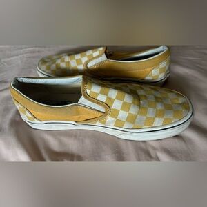Vans slip-on yellow checkered women’s 8.5